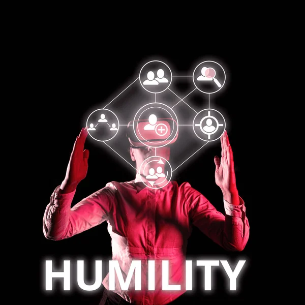 Hand Writing Sign Humility Word Written Being Humble Virtue Feel —  Fotos de Stock