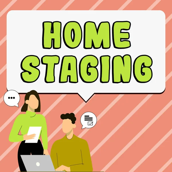 Escribir Mostrando Texto Home Staging Conceptual Photo Preparation Private Residence —  Fotos de Stock