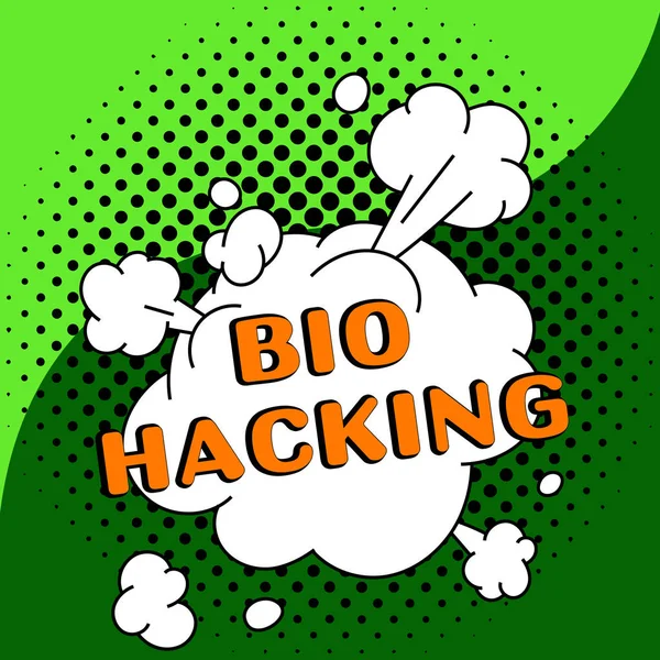 Handschrift Text Bio Hacking Wort Geschrieben Über Die Experimentelle Nutzung — Stockfoto