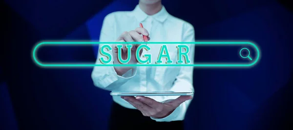 stock image Writing displaying text Sugar, Business approach sweet crystalline substance obtained from various plants like cane