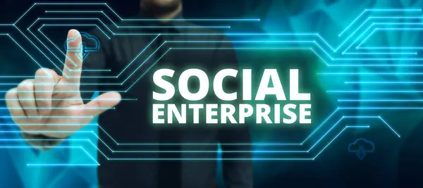 Writing Displaying Text Social Enterprise Internet Concept Business Makes Money — Fotografia de Stock