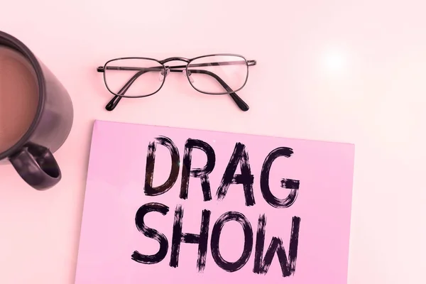 Exibição Conceitual Drag Show Concept Significando Evento Competitivo Onde Dois — Fotografia de Stock