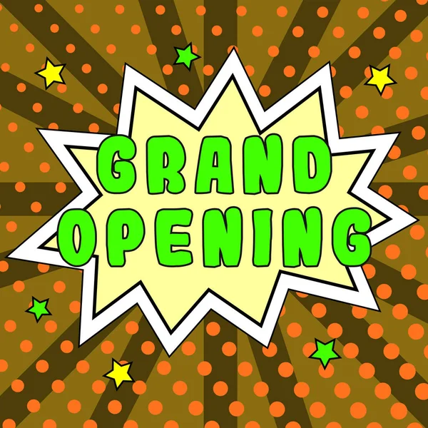 Conceptual Caption Grand Opening Word Written Ribbon Cutting New Business — Stock Fotó