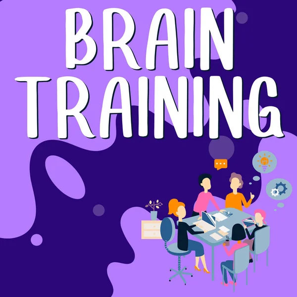 Segno Visualizzazione Brain Training Business Concept Attività Mentali Mantenere Migliorare — Foto Stock