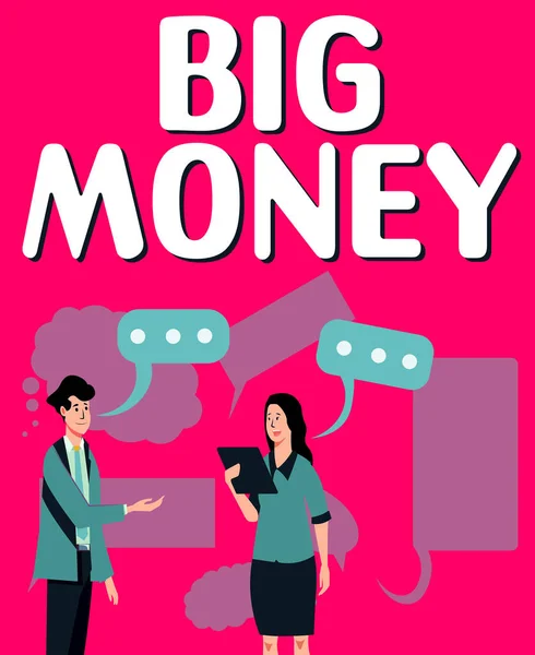 Conceptual Caption Big Money Business Concept Pertaining Lot Ernings Job — Stock Fotó