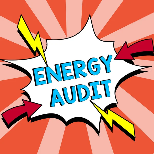 Nápis Zobrazující Energetický Audit Koncepční Posouzení Energetické Náročnosti Účinnosti Budovy — Stock fotografie