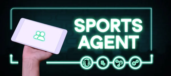 Text showing inspiration Sports Agent, Business idea person manages recruitment to hire best sport players for a team