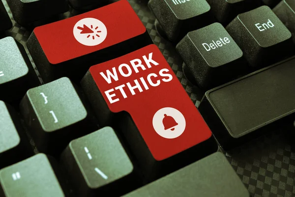 Handschrifttekst Work Ethics Word Written Set Values Centered Importance Doing — Stockfoto