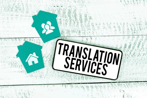 Text caption presenting Translation Services, Word Written on organization that provide people to translate speech