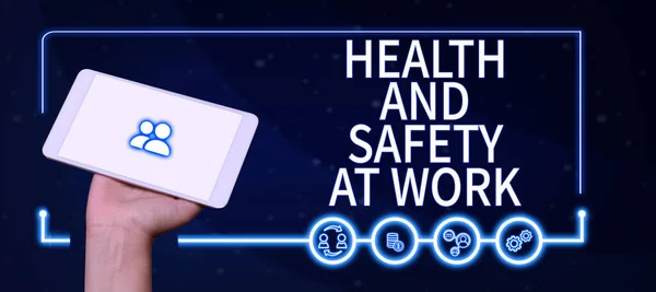 Χειρόγραφο Κείμενο Υγεία Και Ασφάλεια Στην Εργασία Έννοια Ασφαλείς Διαδικασίες — Φωτογραφία Αρχείου