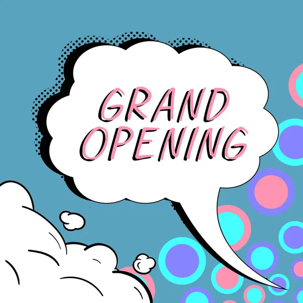 Grand Opening Word Written Ribbon Cutting New Business First Day — 스톡 사진
