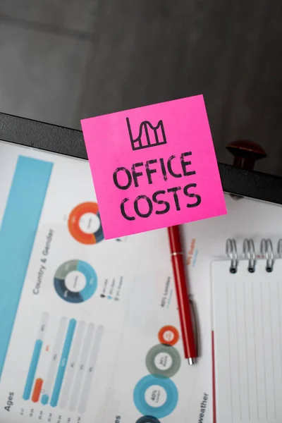 Tekenen Weergeven Van Office Kosten Business Idee Bedrag Betaald Aan — Stockfoto