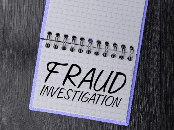 Sign Displaying Fraud Investigation Word Process Determining Whether Scam Has — Stock Photo, Image