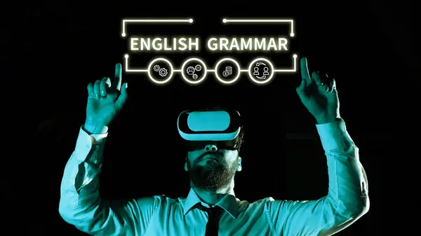 Legenda Conceitual Gramática Inglesa Cursos Conceituais Negócios Abrangem Todos Níveis — Fotografia de Stock