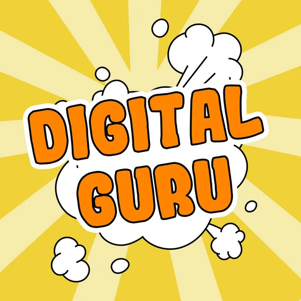 Inspiration Showing Sign Digital Guru Concept Meaning Teacher Intellectual Guide — Stock Photo, Image