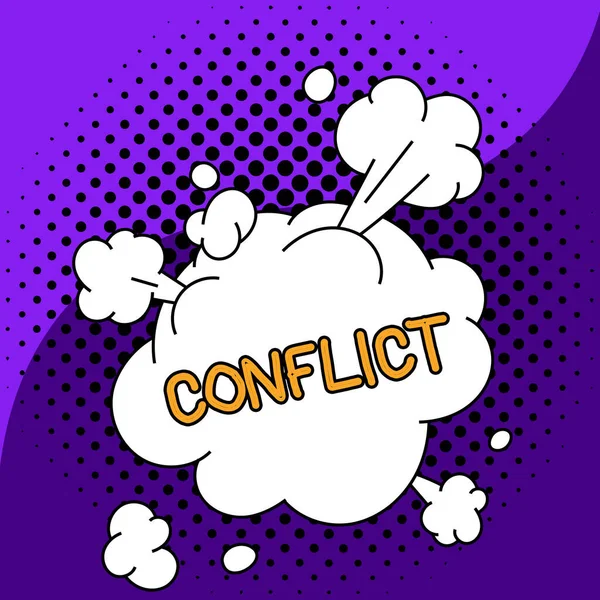 Text Zeigt Inspiration Konflikt Konzept Bedeutet Meinungsverschiedenheiten Mit Jemandem Über — Stockfoto