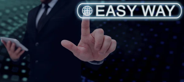 Kézírás Jel Easy Way Üzleti Megközelítés Hogy Nehéz Döntést Két — Stock Fotó
