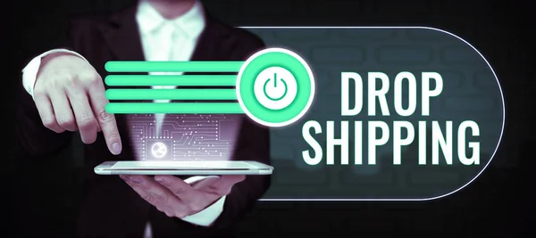 Zarejestruj Wyświetlając Drop Shipping Koncepcja Oznacza Wysłać Towary Producenta Bezpośrednio — Zdjęcie stockowe