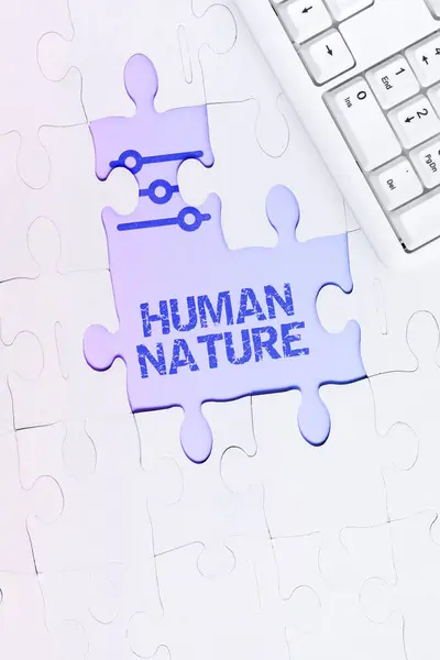 Szöveges Felirat Amely Bemutatja Emberi Természetet Üzleti Bemutatja Emberiség Pszichológiai — Stock Fotó