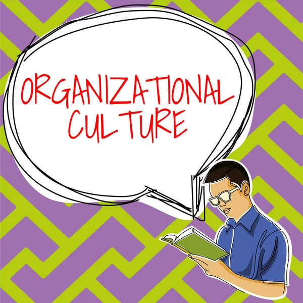 Text Sign Showing Organizational Culture Word Written Study Way People — Fotografia de Stock