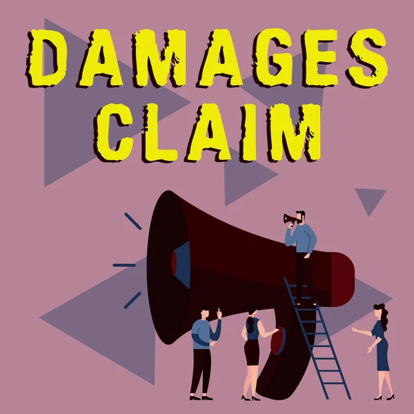 Logga Som Visar Skadeståndskrav Word Skrivet Begäran Ersättning Litigate Insurance — Stockfoto