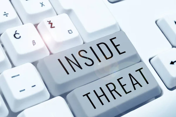 Text caption presenting Inside Threat, Business idea Information that only an insider would have Real information