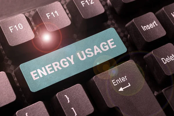 Sign Displaying Energy Usage Concept Meaning Amount Energy Consumed Used — Foto Stock
