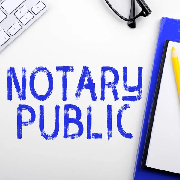Text Sign Showing Notary Public Word Written Legality Documentation Authorization — 스톡 사진