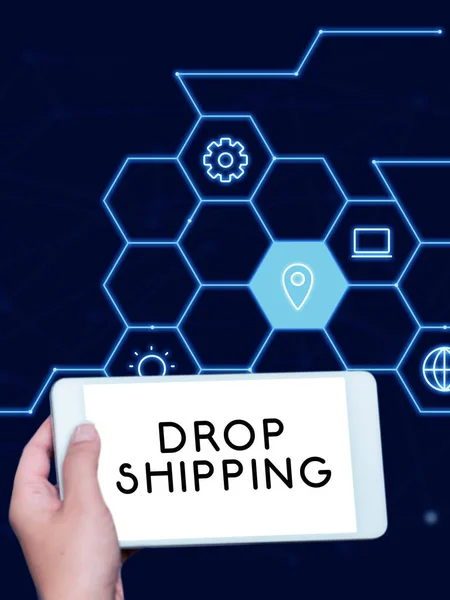 Conceptual Display Drop Shipping Business Concept Send Goods Manufacturer Directly — Stock Photo, Image