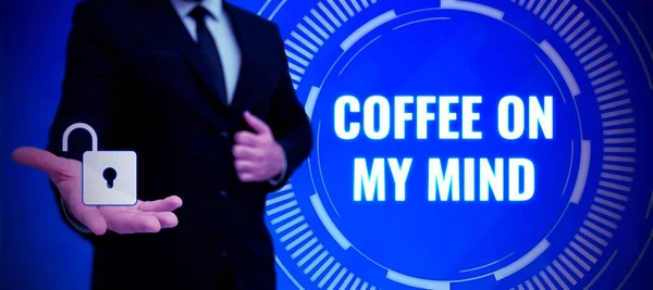 Tekst Met Inspiratie Coffee Mind Woord Voor Verslaving Aan Koffie — Stockfoto