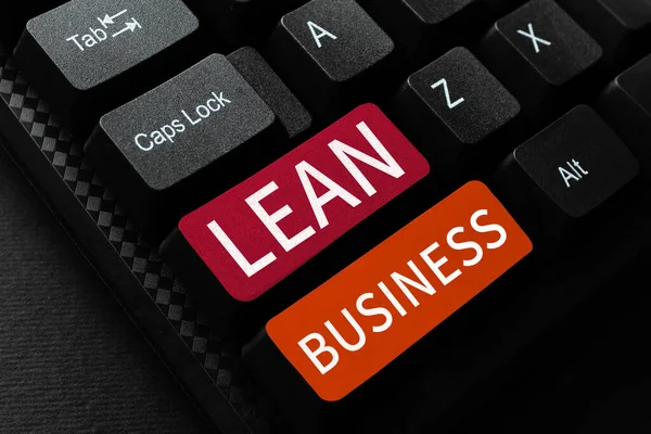 Text Showing Inspiration Lean Business Business Approach Improvement Waste Minimization — Φωτογραφία Αρχείου