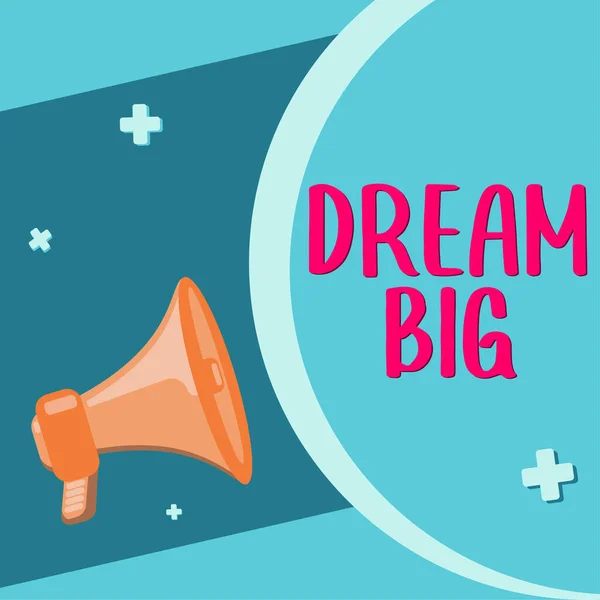 Szöveg Megjelenítése Dream Big Word Írta Gondolj Valami Értékesre Amit — Stock Fotó