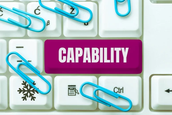 Handschrift Capability Business Idee Van Faciliteit Het Potentieel Voor Een — Stockfoto