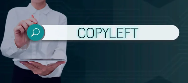 Texto Que Presenta Copyleft Visión General Empresa Derecho Utilizar Libremente —  Fotos de Stock