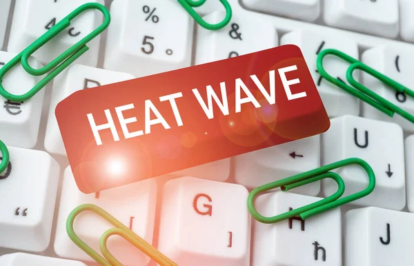 Handschrift Tekst Heat Wave Conceptuele Foto Een Lange Periode Van — Stockfoto