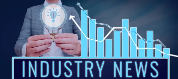 Szöveg Megjelenítése Industry News Internet Concept Technical Market Report Manufacturing — Stock Fotó