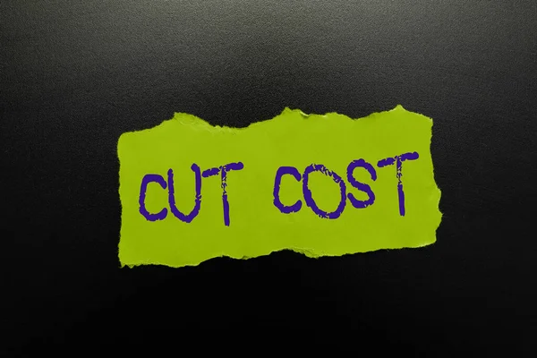 Text Caption Presenting Cut Cost Business Concept Measures Implemented Reduced — Stock Photo, Image