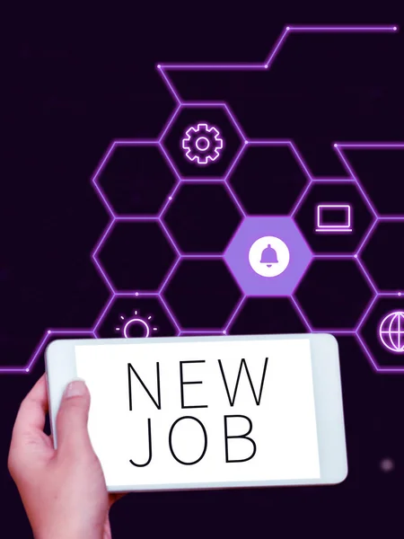 Kézírás Szöveg New Job Internet Concept Signed Contract Munkalehetőségek Keresése — Stock Fotó