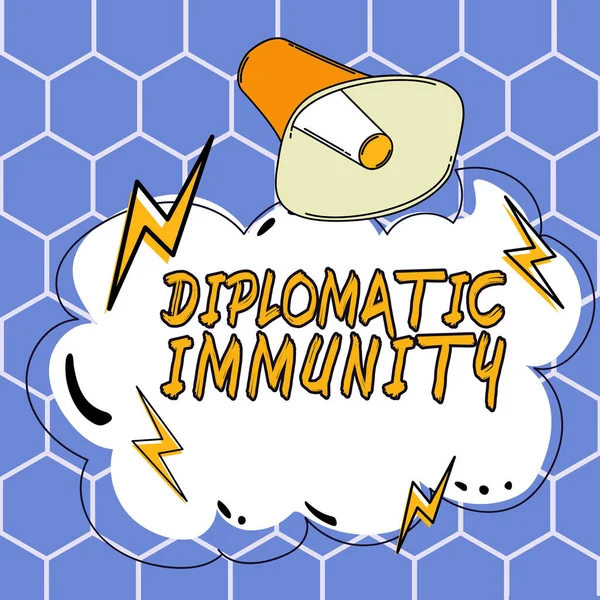 Handschrift Diplomatieke Immuniteit Business Concept Recht Dat Buitenlandse Diplomaten Bijzondere — Stockfoto
