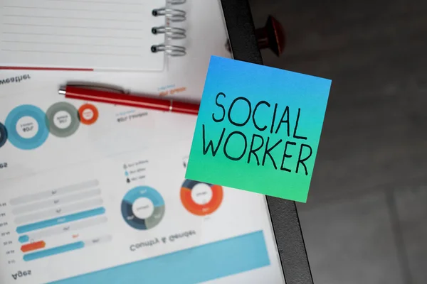 Teken Het Weergeven Van Social Worker Business Concept Bijstand Van — Stockfoto