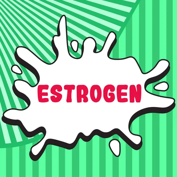 stock image Text sign showing Estrogen, Business approach Group of hormones promote the development of female characteristics