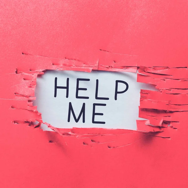 Sinal Texto Mostrando Ajuda Abordagem Negócios Pedir Alguém Para Ajudá — Fotografia de Stock