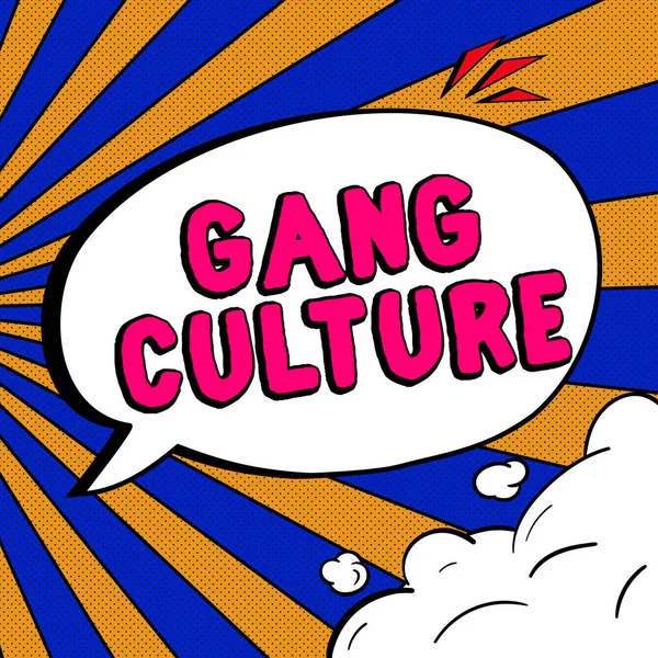 Znak Zobrazující Gang Kultury Konceptuální Fotografie Konkrétní Organizace Zločinců Nebo — Stock fotografie