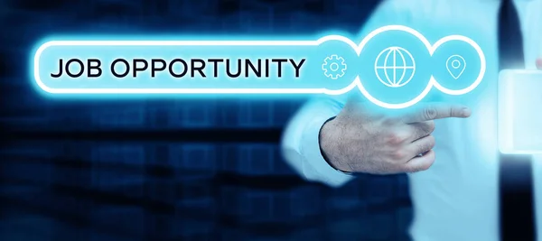 Bildunterschrift Job Opportunity Word Chance Employment Oder Chance Get Job — Stockfoto