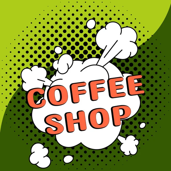 Text Caption Presenting Coffee Shop Word Written Small Informal Restaurant — Stockfoto