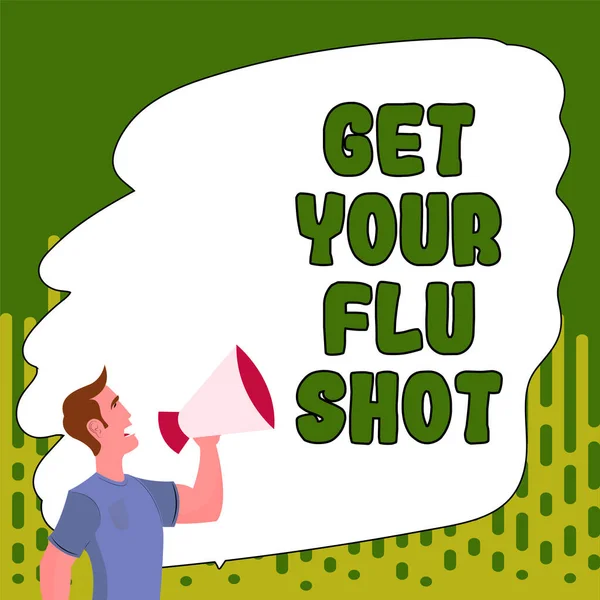 Hand writing sign Get Your Flu Shot, Conceptual photo Acquire the vaccine to protect against influenza
