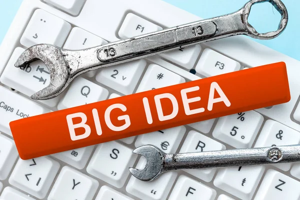 Handskrift Tecken Big Idea Affärsöversikt Att Stor Kreativ Innovation Lösning — Stockfoto