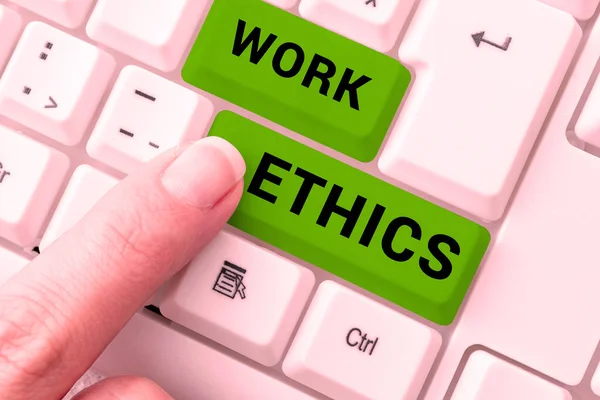 Conceptueel Bijschrift Work Ethics Word Written Set Values Centered Importance — Stockfoto