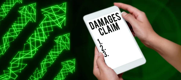 Sign Displaying Damages Claim Business Showcase Demand Compensation Litigate Insurance — Stockfoto