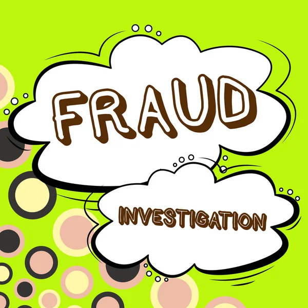 stock image Text caption presenting Fraud Investigation, Word for process of determining whether a scam has taken place